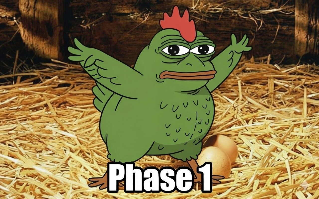 Hen meme in a dramatic glow